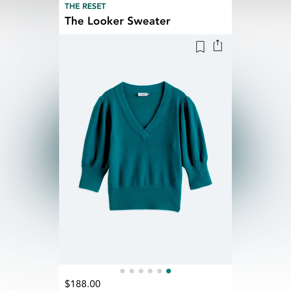 The Reset Teal V-Neck Sweater